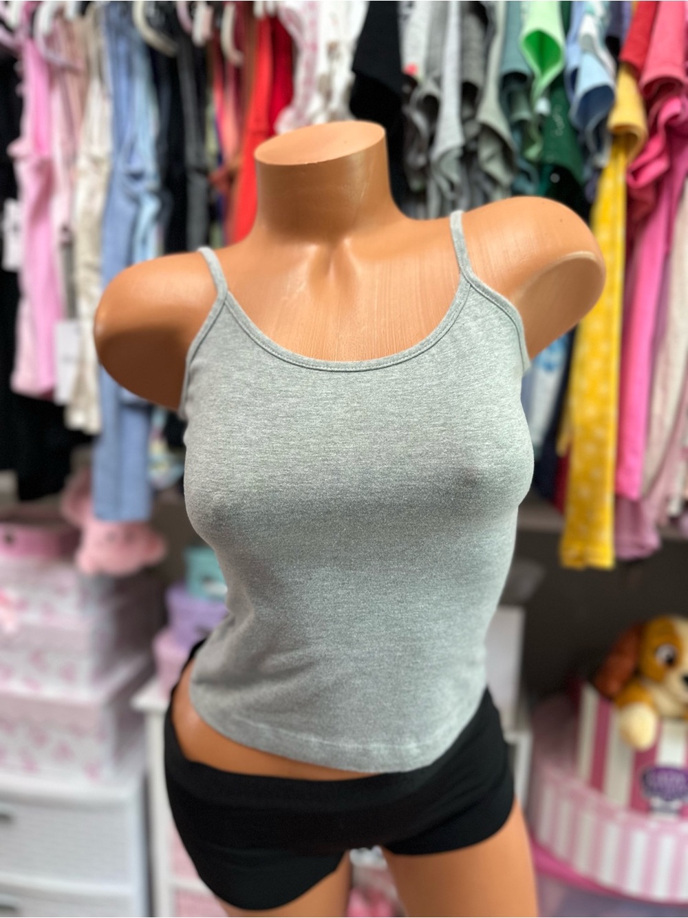 5 for $15! Papaya Gray Spaghetti Strap Cami Tank S